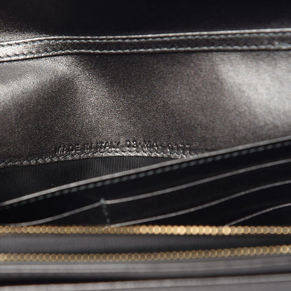 Christian Dior Metallic Grained Calfskin Diorama Croisiere Chain Wallet Gunmetal Grey 7 of 10