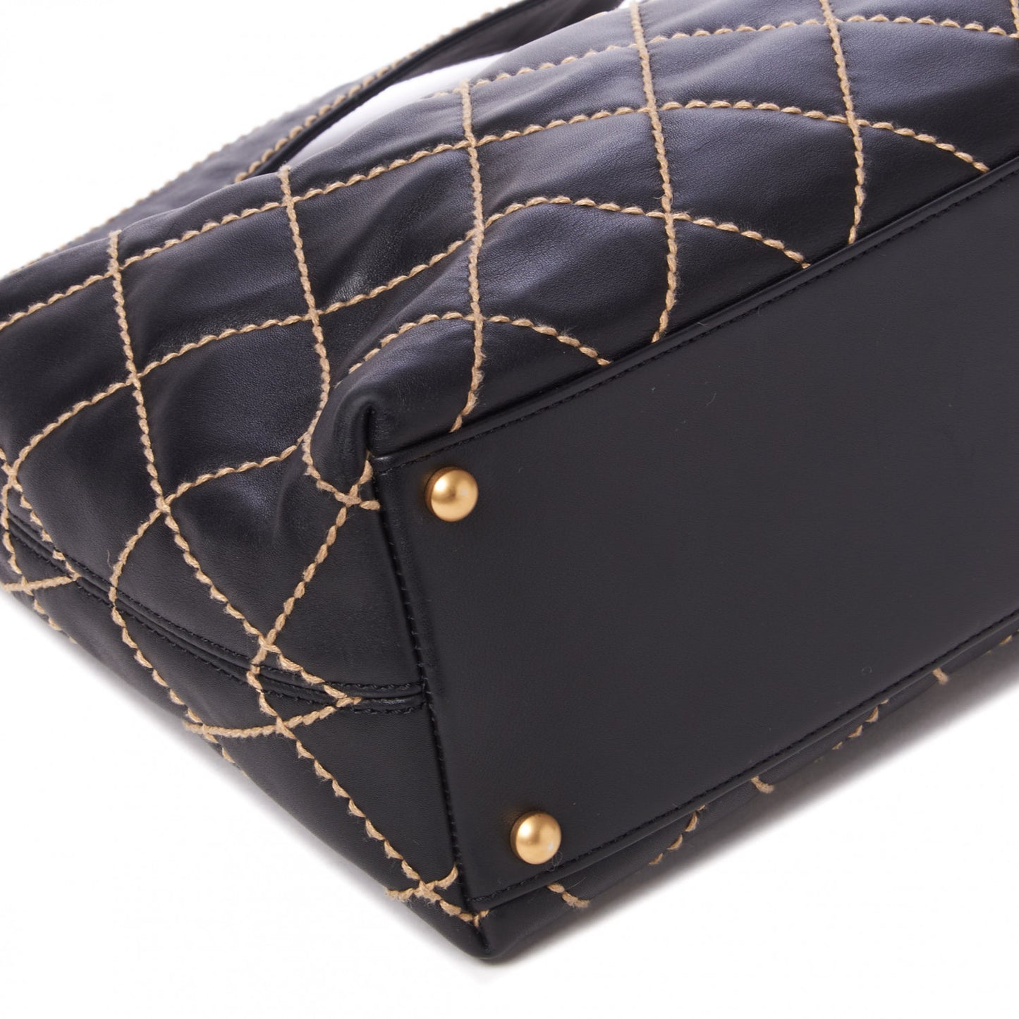 Calfskin Wild Stitch Hobo Black