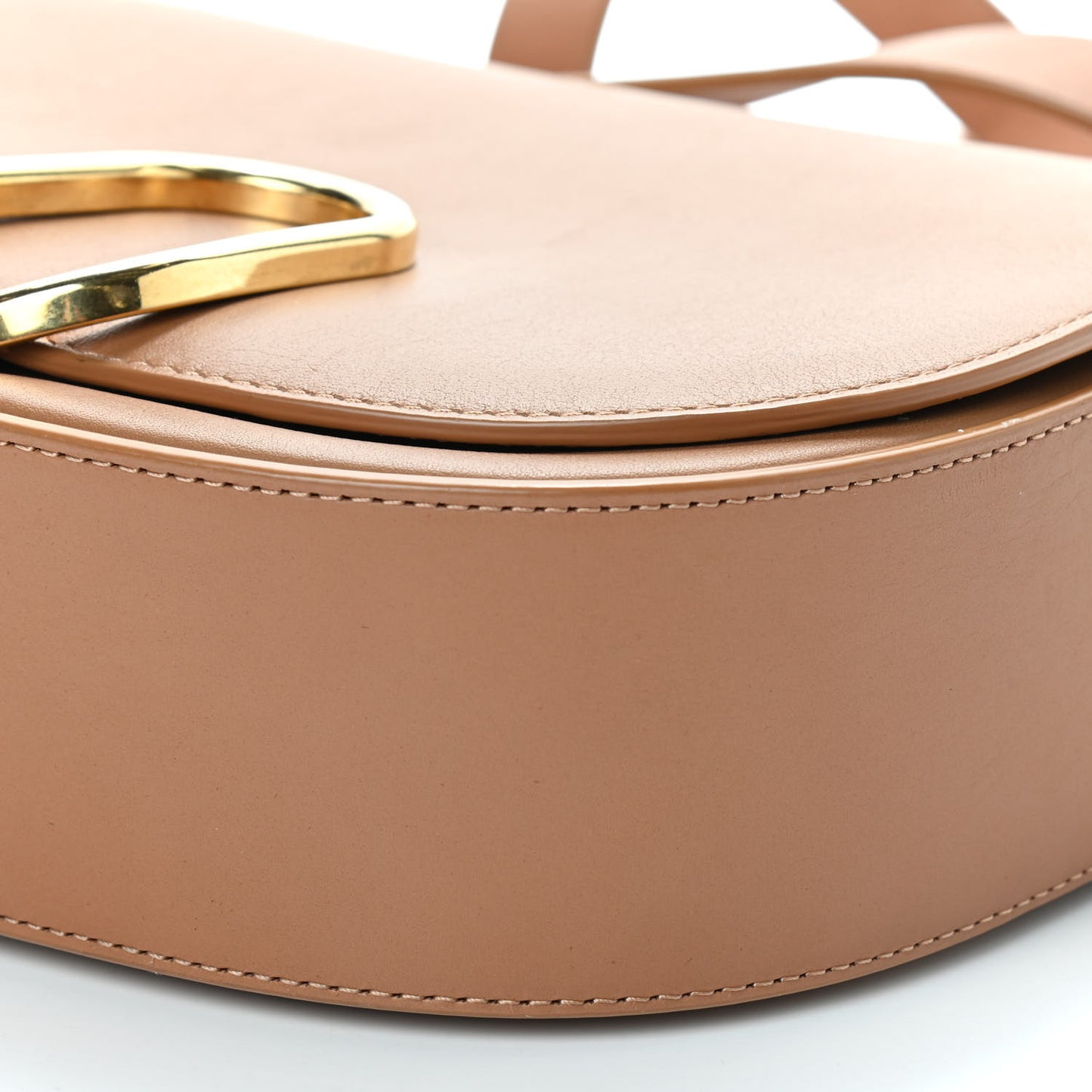 Calfskin Alix Saddle Crossbody Bag Camel