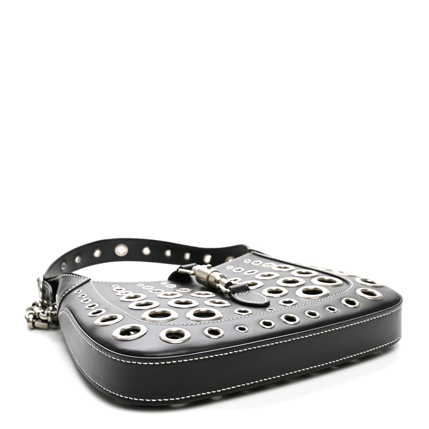 Calfskin Ha Ha Ha Jackie 1961 Eyelet Hobo Black