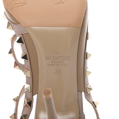 Valentino Garavani Calfskin Nappa Rockstud Ankle Strap 100mm Pumps 38 Alpaca Poudre 7 of 10