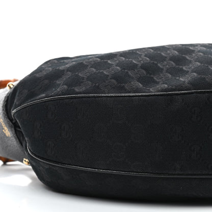 Gucci Monogram Bamboo Ring Hobo Black 13 of 14