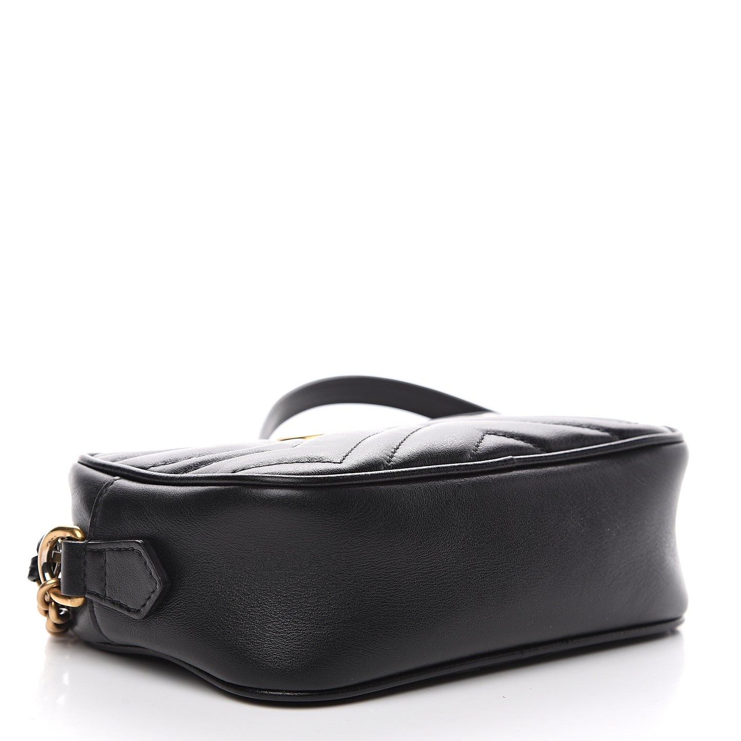Calfskin Matelasse Mini GG Marmont Chain Shoulder Bag Black