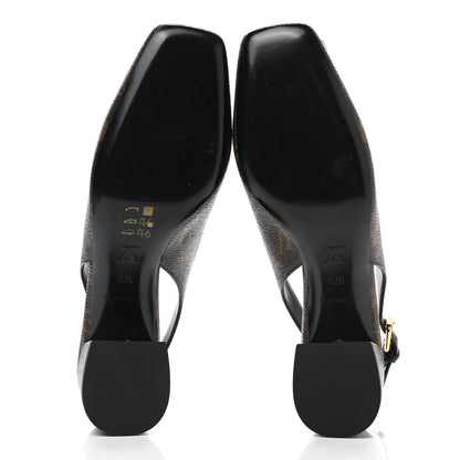 Louis Vuitton Monogram Madeleine Slingback Pumps 37.5 5 of 10