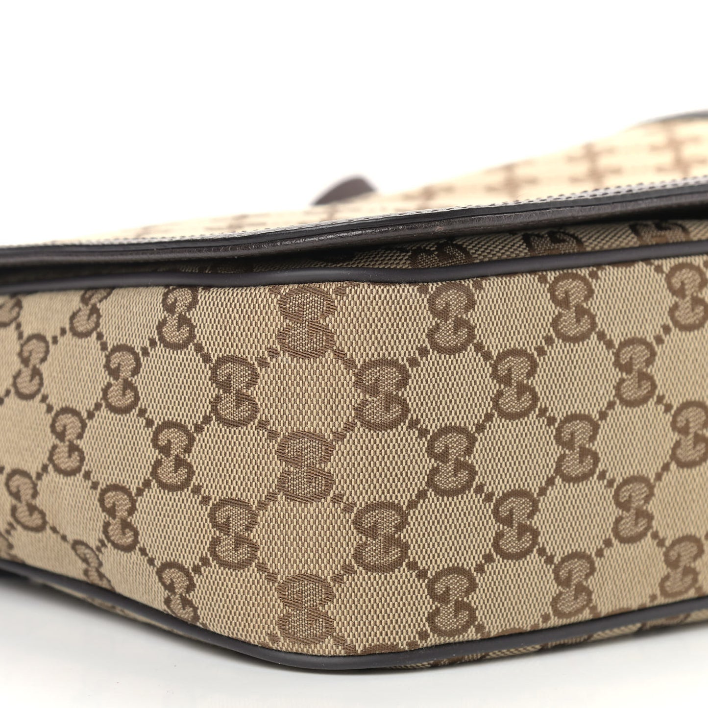 Monogram Flap Messenger Bag Beige Dark Brown