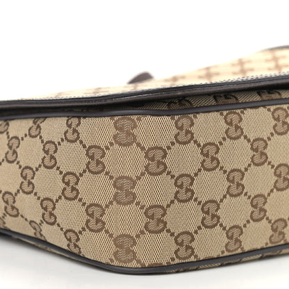 Gucci Monogram Flap Messenger Bag Beige Dark Brown 7 of 9