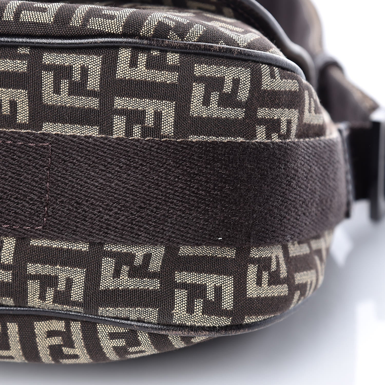 Fendi Zucchino Vitello Flap Messenger Satchel Testa di Moro Beige 9 of 10
