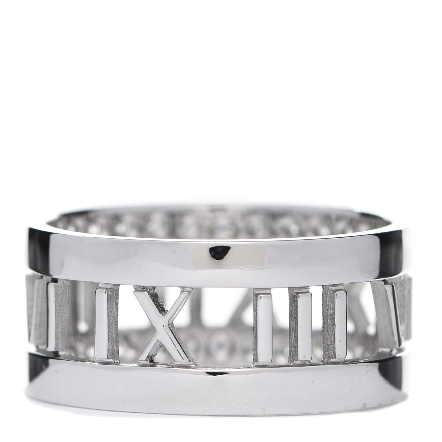 18K White Gold Diamond Wide Atlas Open Ring 57 8
