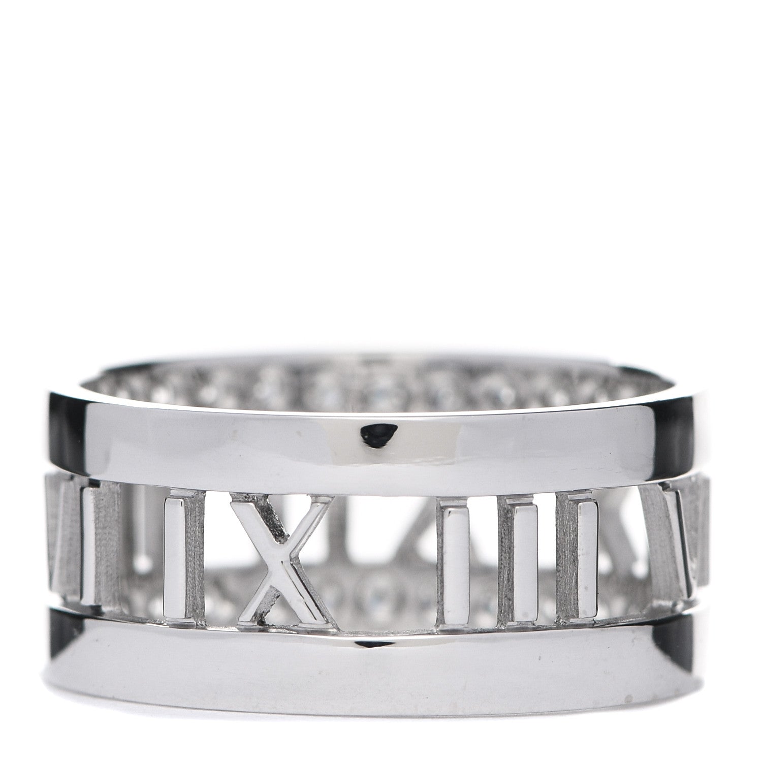 Tiffany 18K White Gold Diamond Wide Atlas Open Ring 57 8 3 of 6