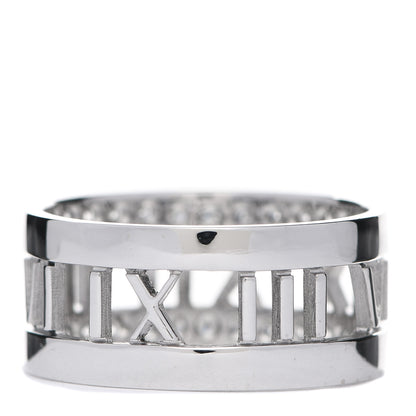 Tiffany 18K White Gold Diamond Wide Atlas Open Ring 57 8 3 of 6