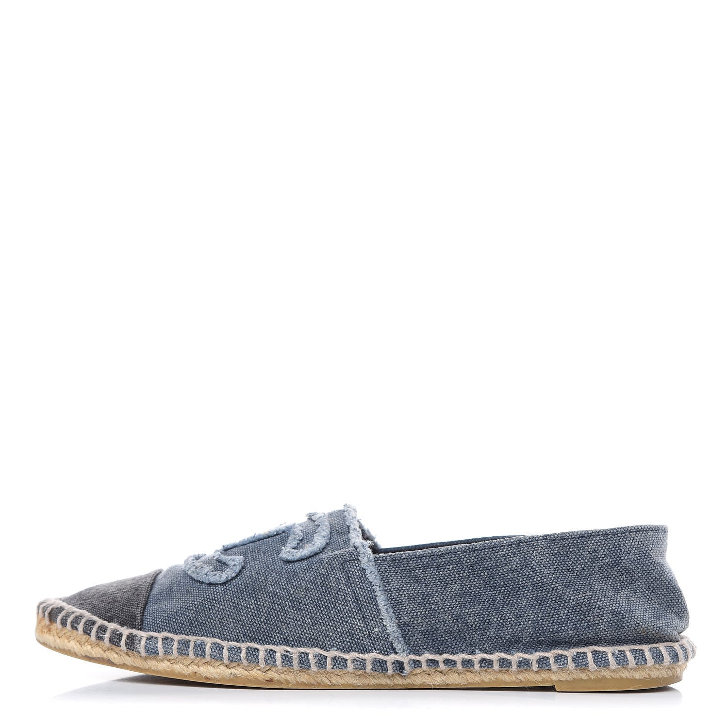 Chanel Toile CC Espadrilles 36 Navy Black 1 of 12