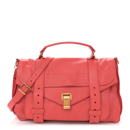 Proenza Schouler Lambskin Medium PS1 Satchel Deep Coral 1 of 13