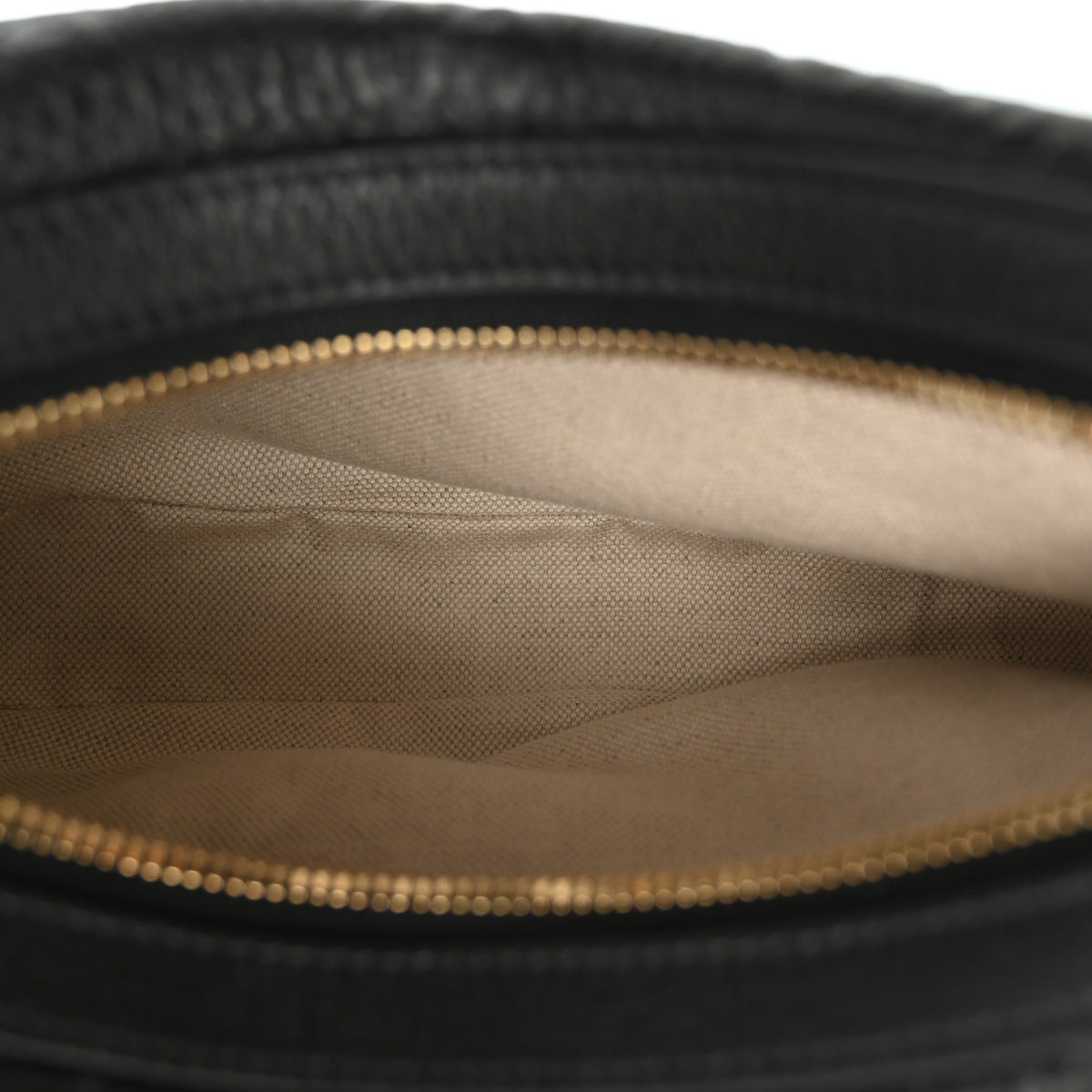 GG Grainy Calfskin Emblem Small Half Moon Shoulder Bag Black