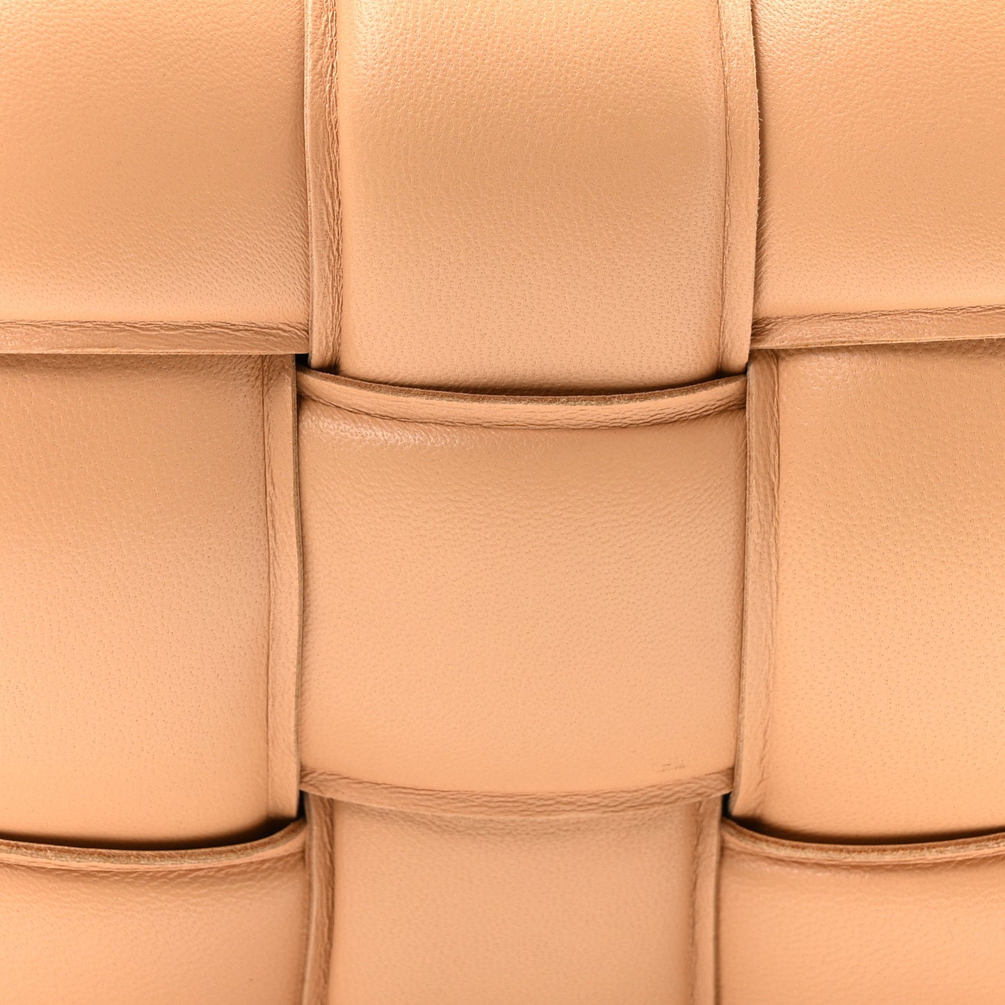 Nappa Maxi Intreccio Padded Cassette Crossbody Bag Almond