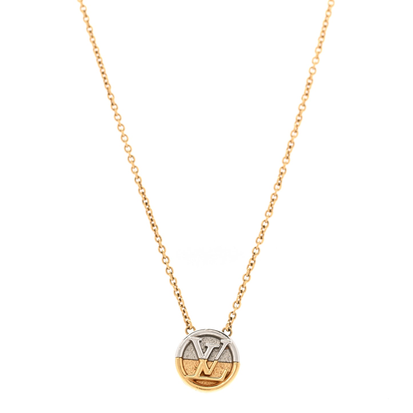 Metal L to V Necklace Gold Silver