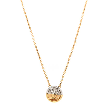 Louis Vuitton Metal L to V Necklace Gold Silver 1 of 7