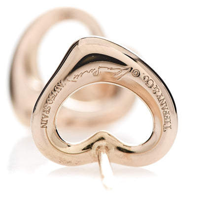 Tiffany 18K Rose Gold 7mm Elsa Peretti Open Heart Earrings 4 of 4