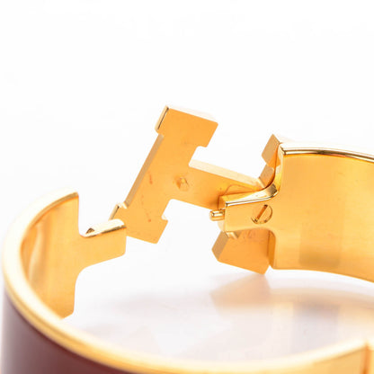 Hermes Enamel Wide Clic Clac H Bracelet GM Moka 5 of 6