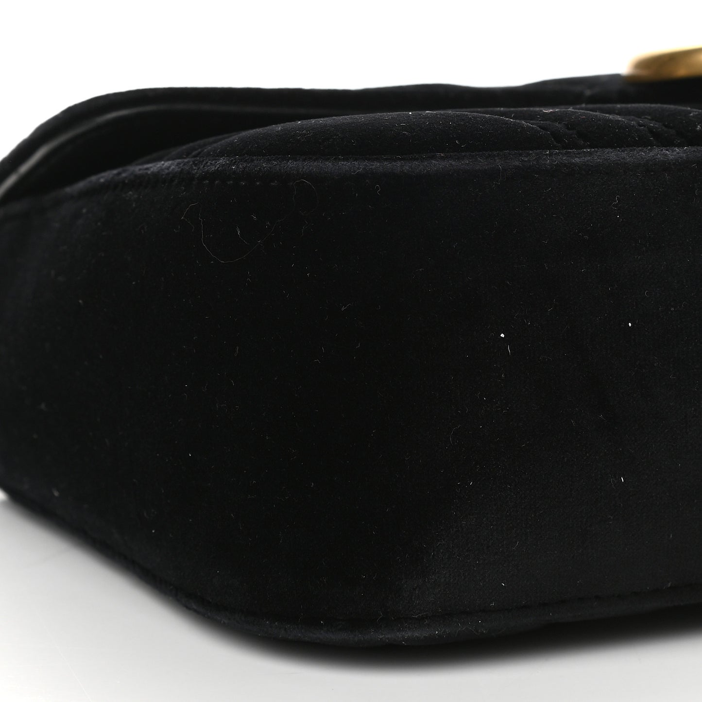 Velvet Matelasse Small GG Marmont Shoulder Bag Black