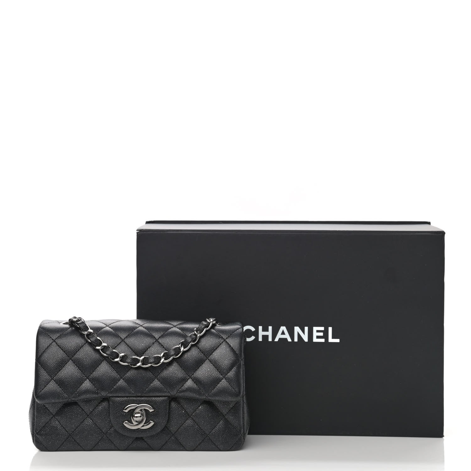 Chanel Iridescent Caviar Quilted Mini Rectangular Flap Black 11 of 11