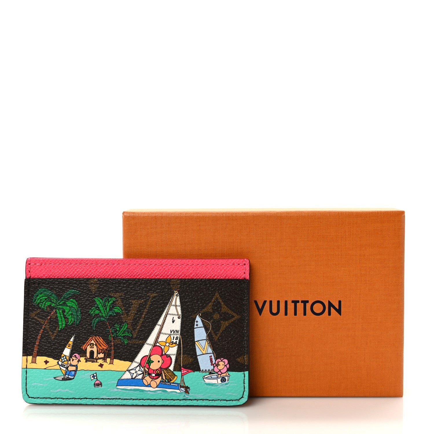 Louis Vuitton Monogram 2023 Christmas Animation Sailing Vivienne Cardholder Dragonfruit Pink 7 of 7