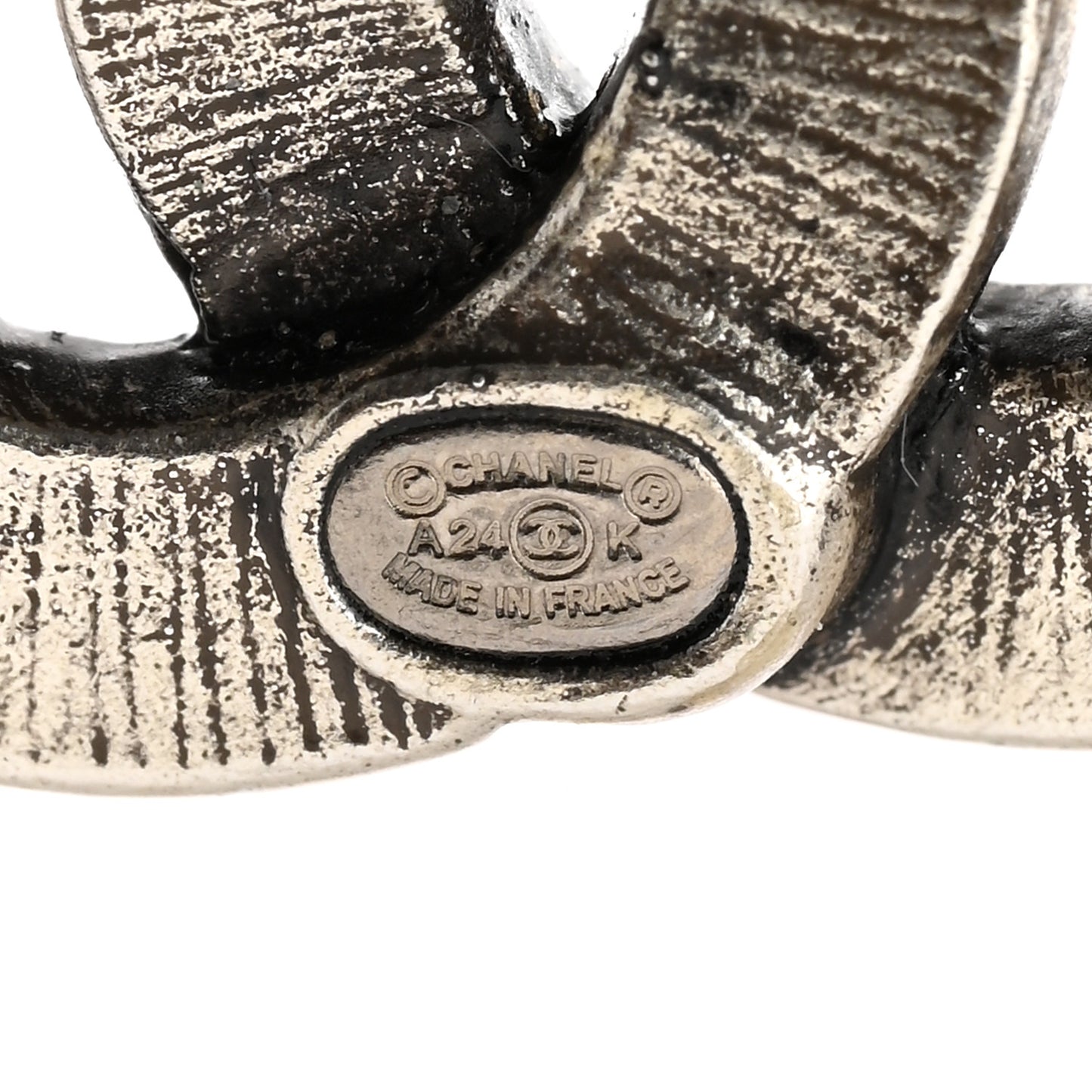 Textured CC Earrings Silver