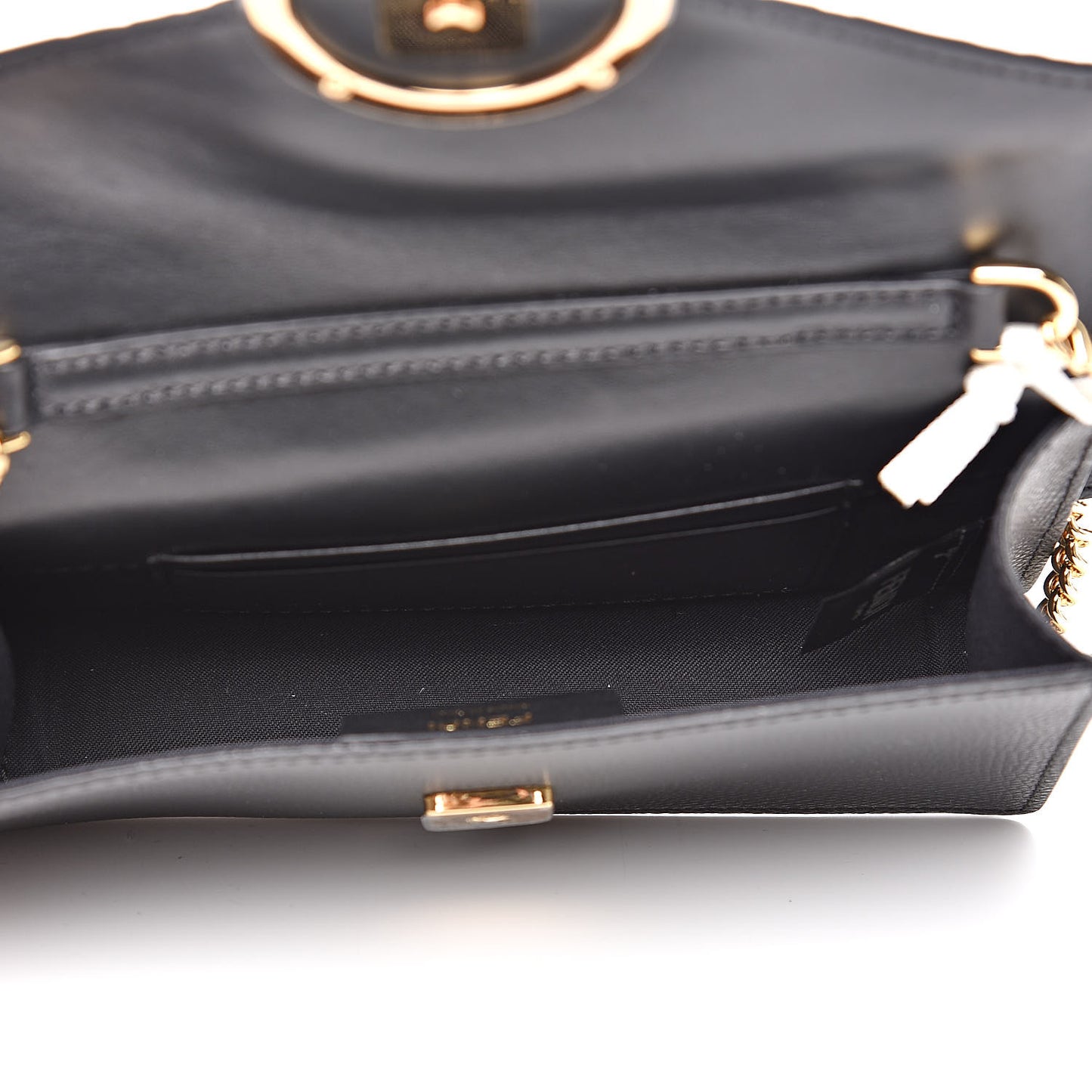 Vitello Cruise F is Fendi Bi-Color FF 1974 Embossed Envelope Belt Bag Maya Black
