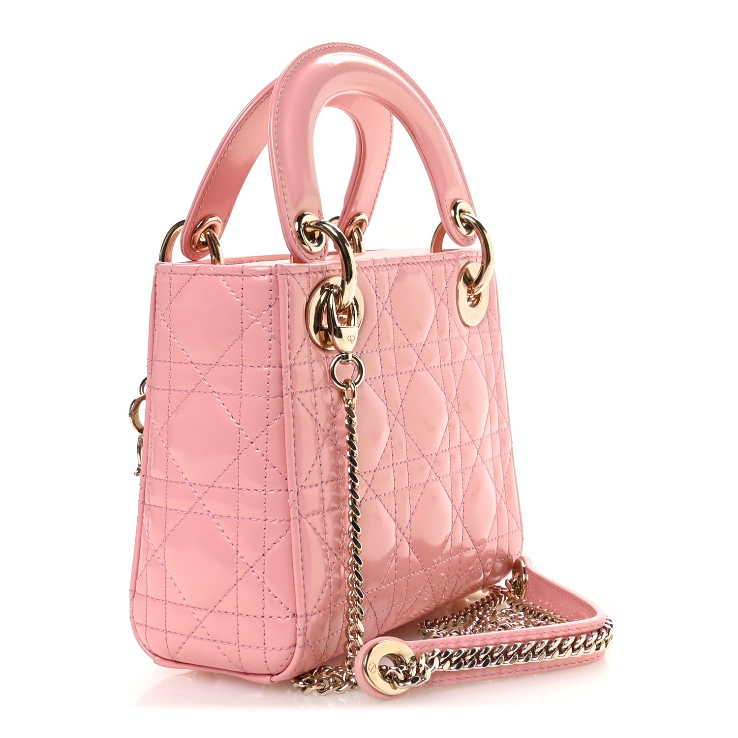 Christian Dior Patent Cannage Mini Lady Dior Pink 3 of 10