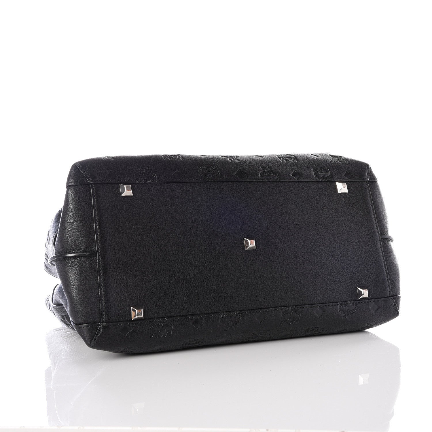 MCM Calfskin Ottomar Monogram Large Essential Tote Black 3 of 14