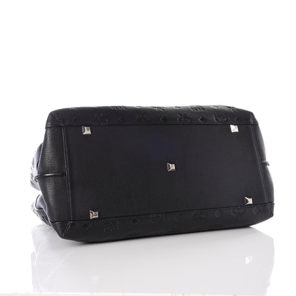 MCM Calfskin Ottomar Monogram Large Essential Tote Black 3 of 14