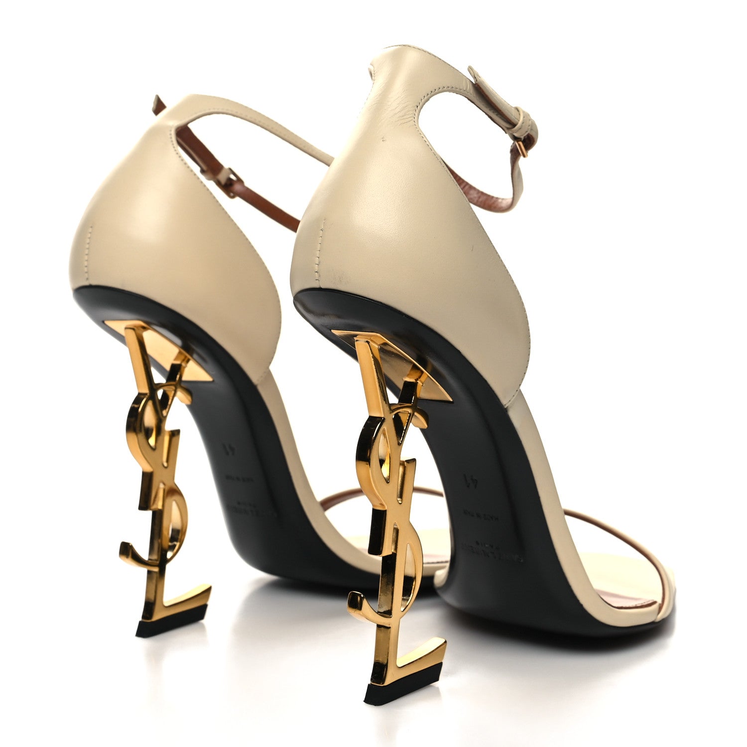 Saint Laurent Calfskin Opyum Sandals 41 Real Beige 4 of 9