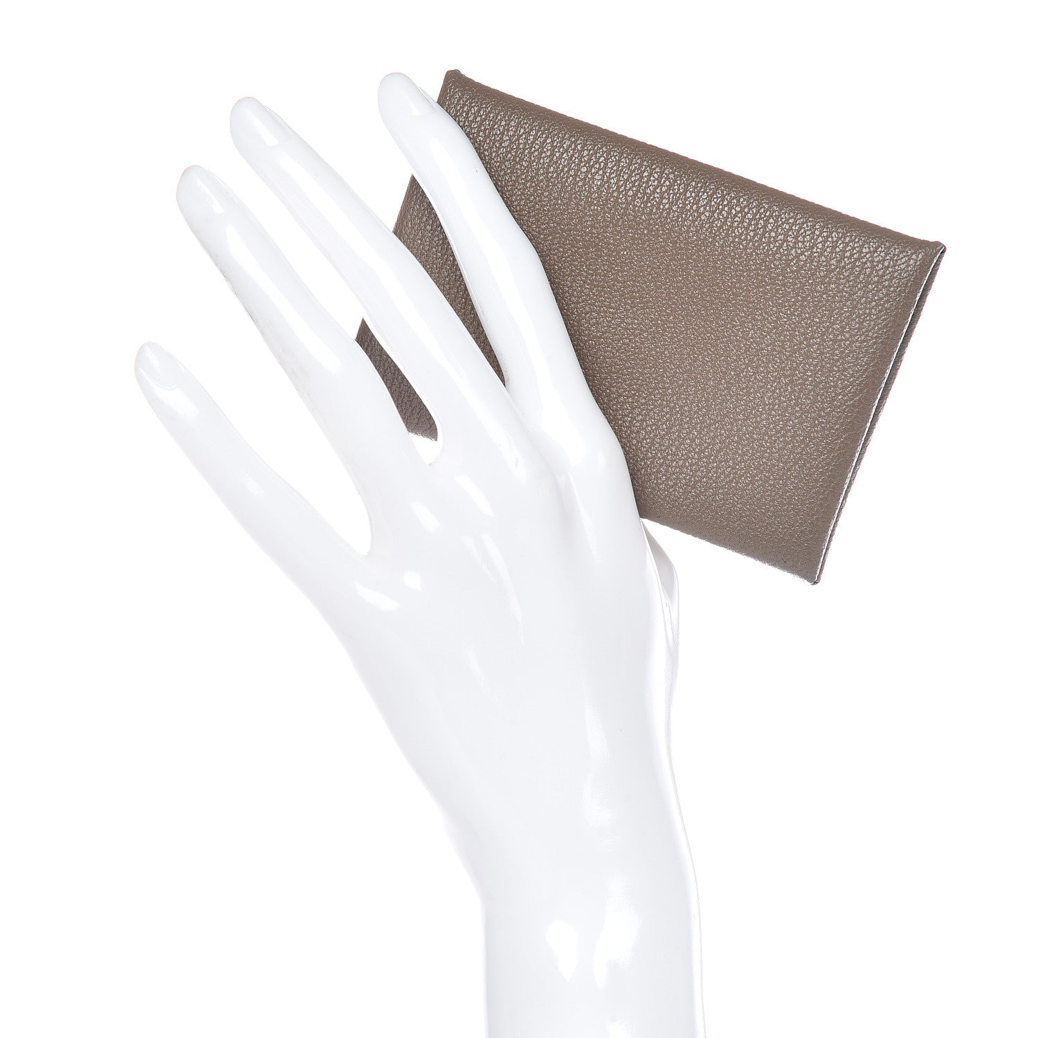 Hermes Chevre Mysore Calvi Card Case Etoupe 2 of 7