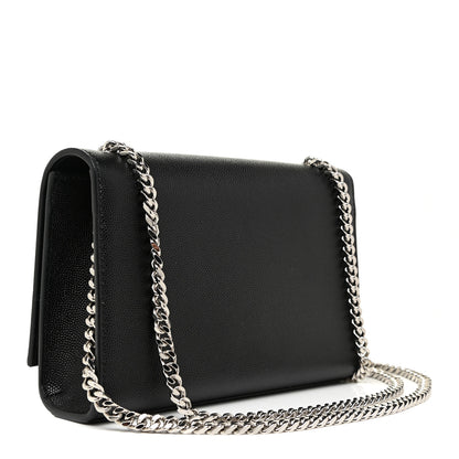 Saint Laurent Grain De Poudre Small Classic Monogram Kate Tassel Satchel Black 3 of 11