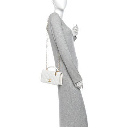 Chanel Caviar Quilted Mini Top Handle Flap White 2 of 10