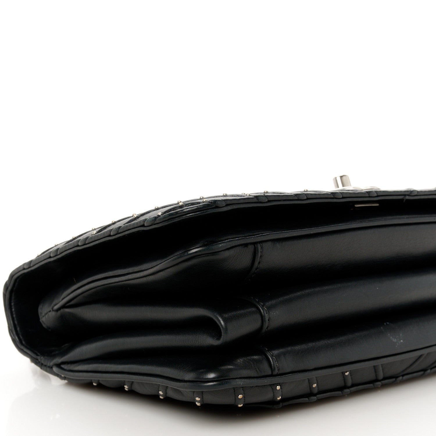 Chanel Calfskin Studded Chevron Quilted Flap Black 11 of 12