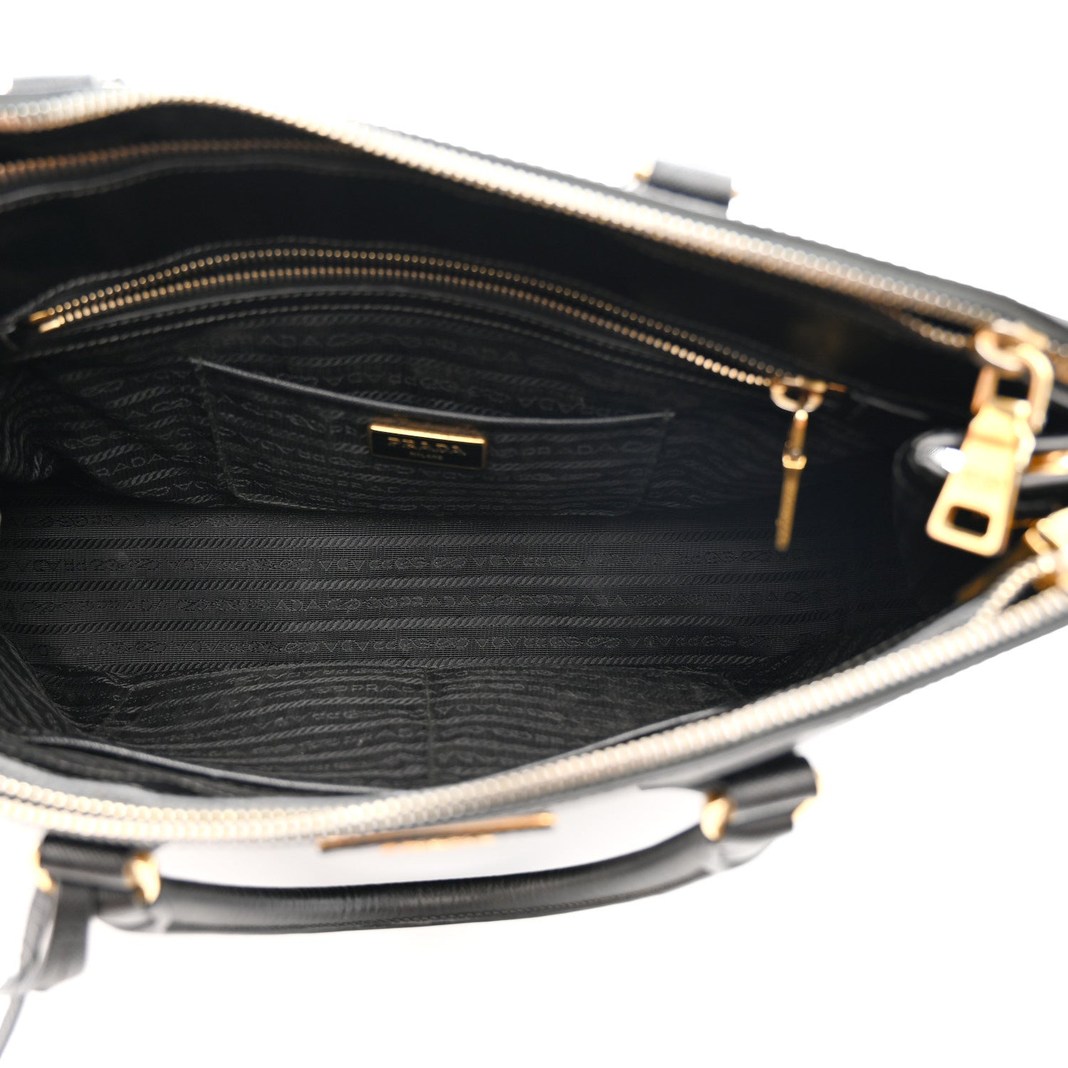 Prada Saffiano Lux Medium Double Zip Black 5 of 13