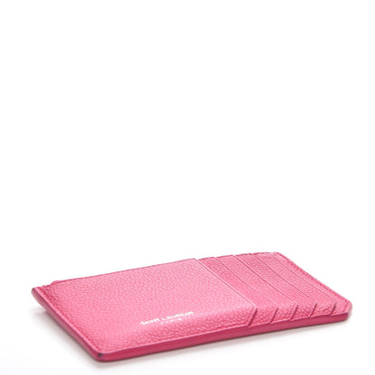 Saint Laurent Grained Calfskin 5 Fragments Zip Pouch Card Holder Bubblegum 4 of 8