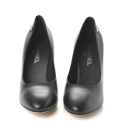 Chanel Lambskin CC Pumps 40.5 Black 2 of 9