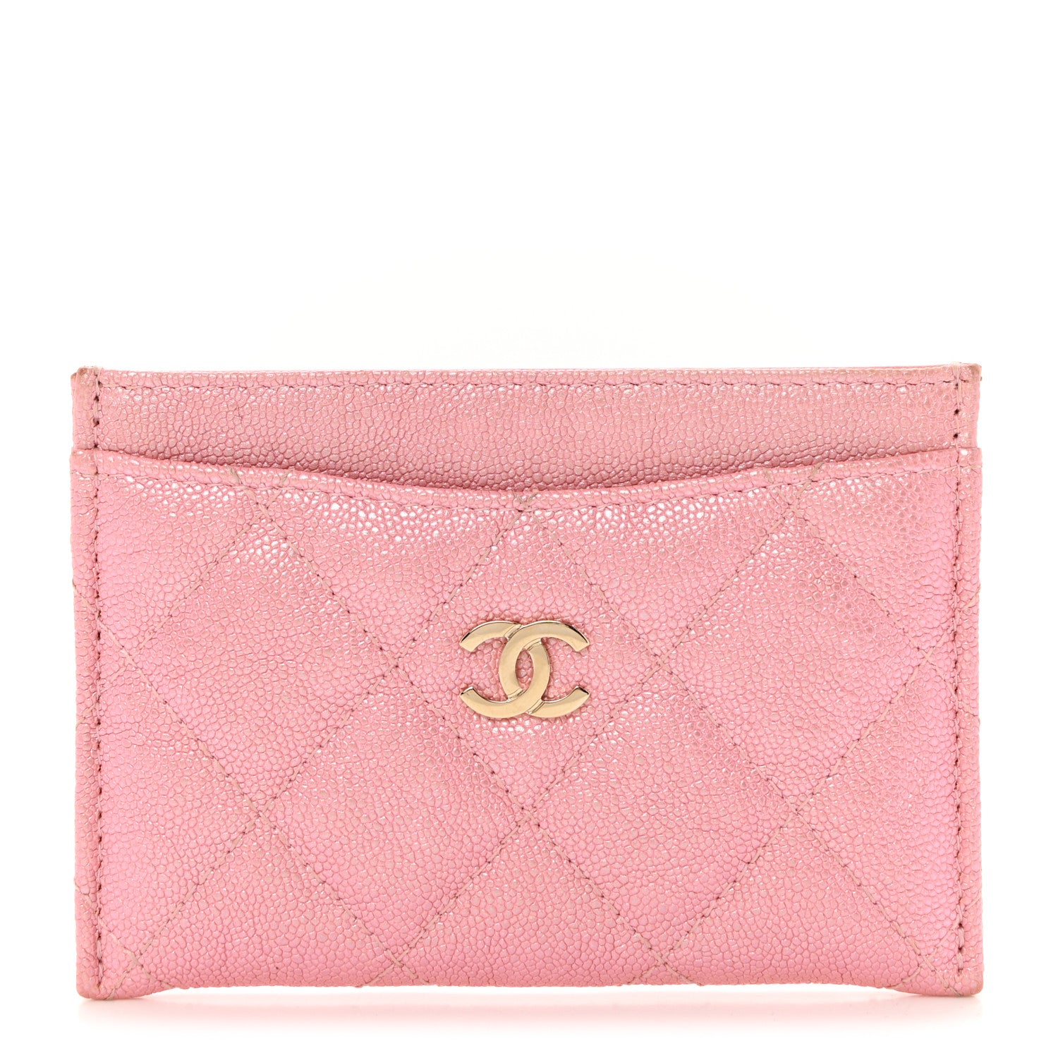 Chanel Iridescent Caviar Quilted Card Holder Pink 1 of 12