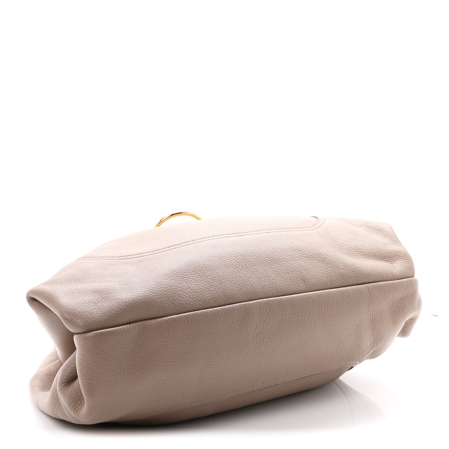 Grained Calfskin Softbit Maxi Shoulder Bag Taupe