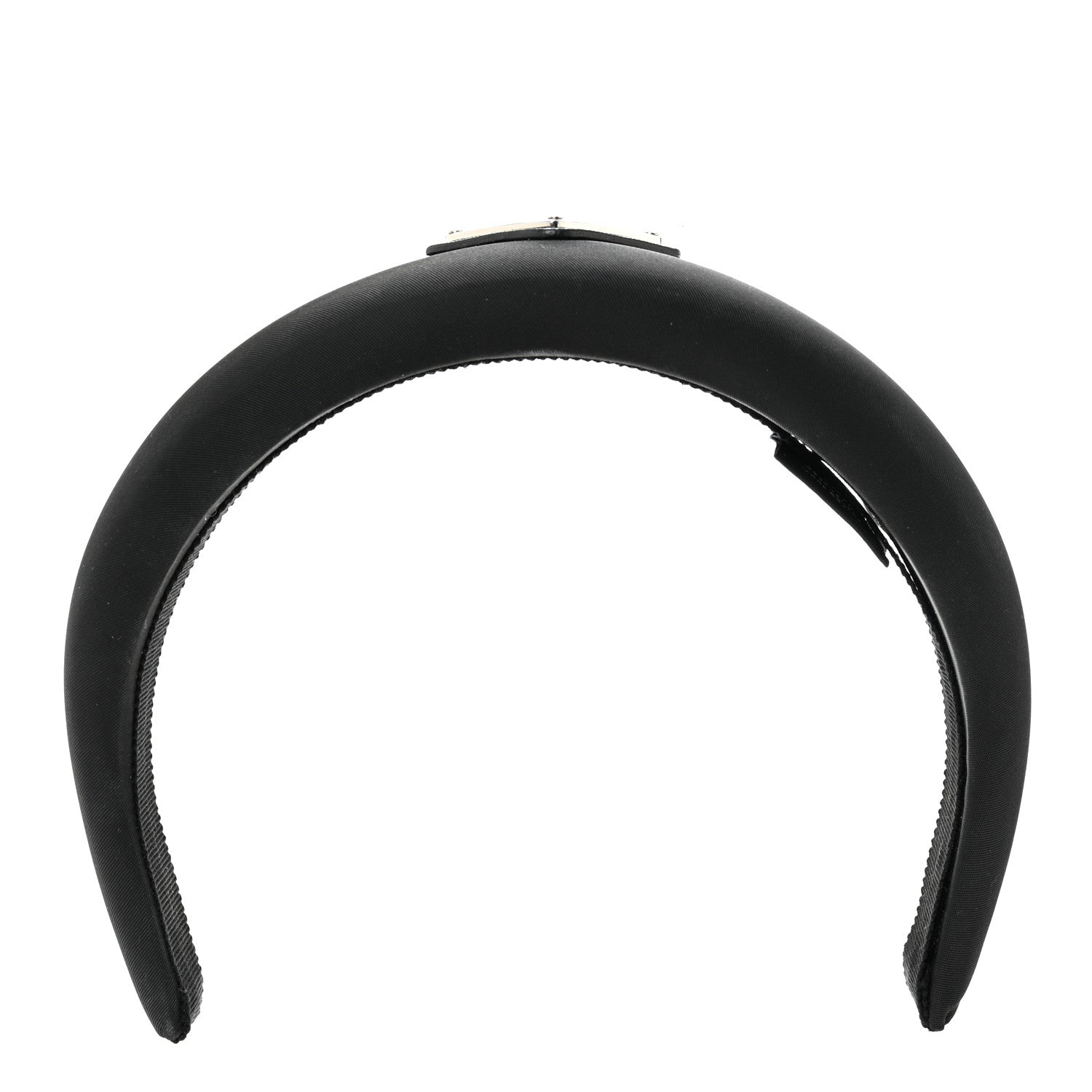 Prada Re-Nylon Metal Triangle Logo Headband Black 1 of 6