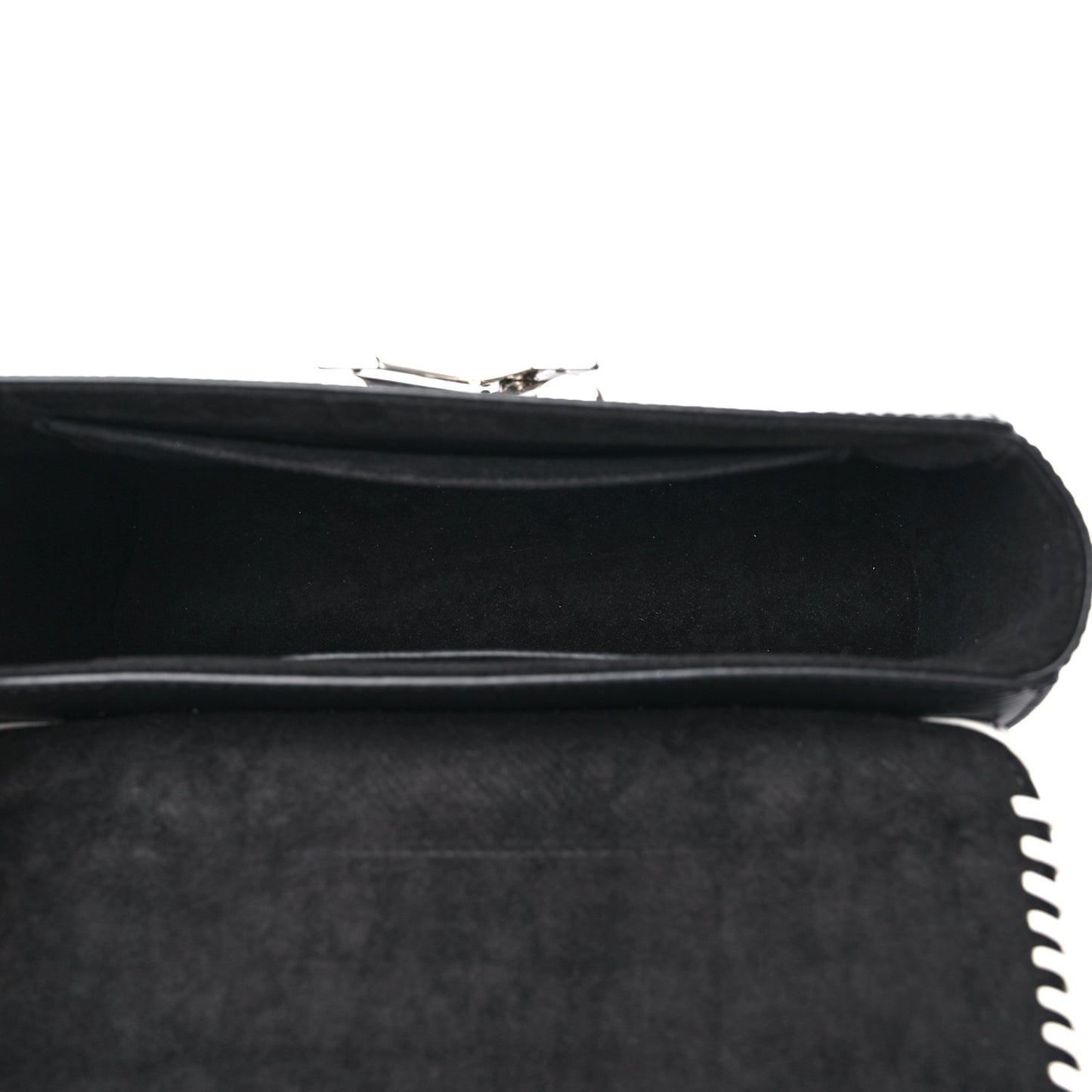Epi Embroidered Twist Shoulder Bag MM Black