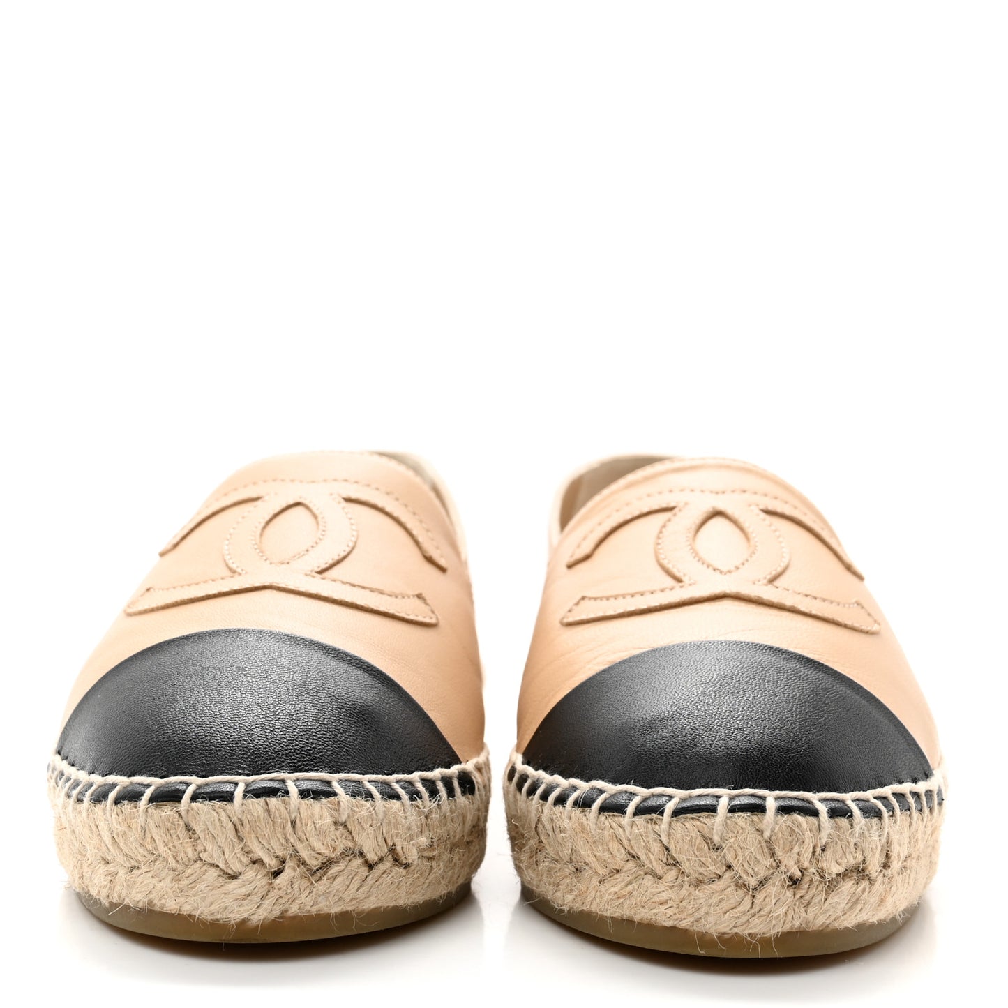 Lambskin CC Espadrilles 39 Beige Black