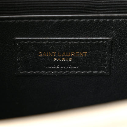 Saint Laurent Grain De Poudre Textured Mixed Matelasse Medium Triquilt Monogram Satchel Crema Soft 8 of 20