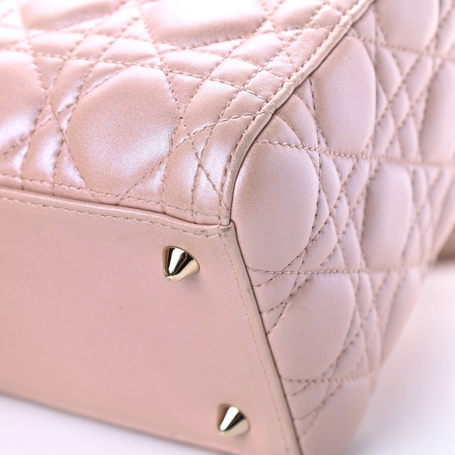 Christian Dior Pearly Lambskin Cannage Medium Lady Dior Lotus 10 of 16