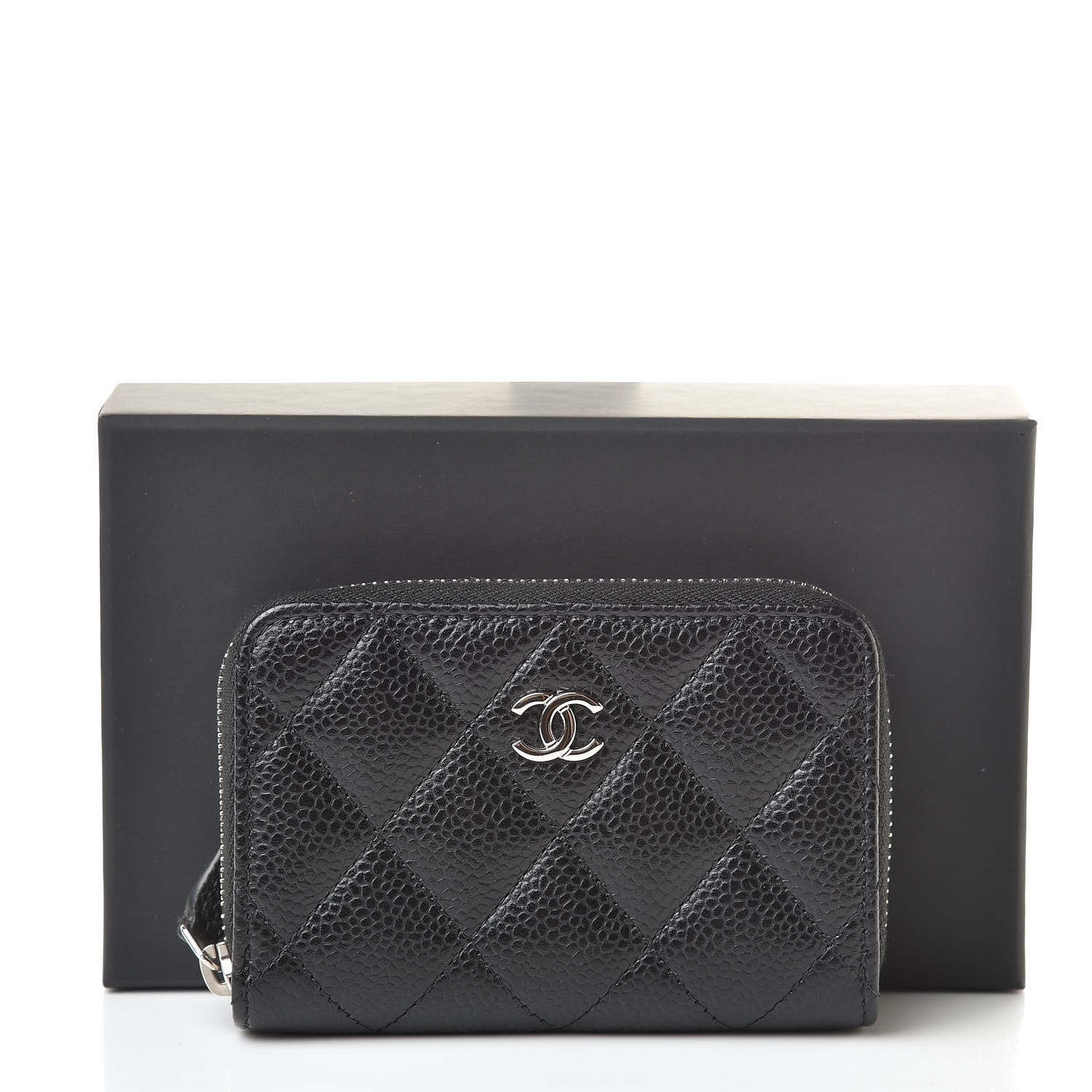 Chanel Caviar Quilted Zip Coin Purse Black 8 of 8