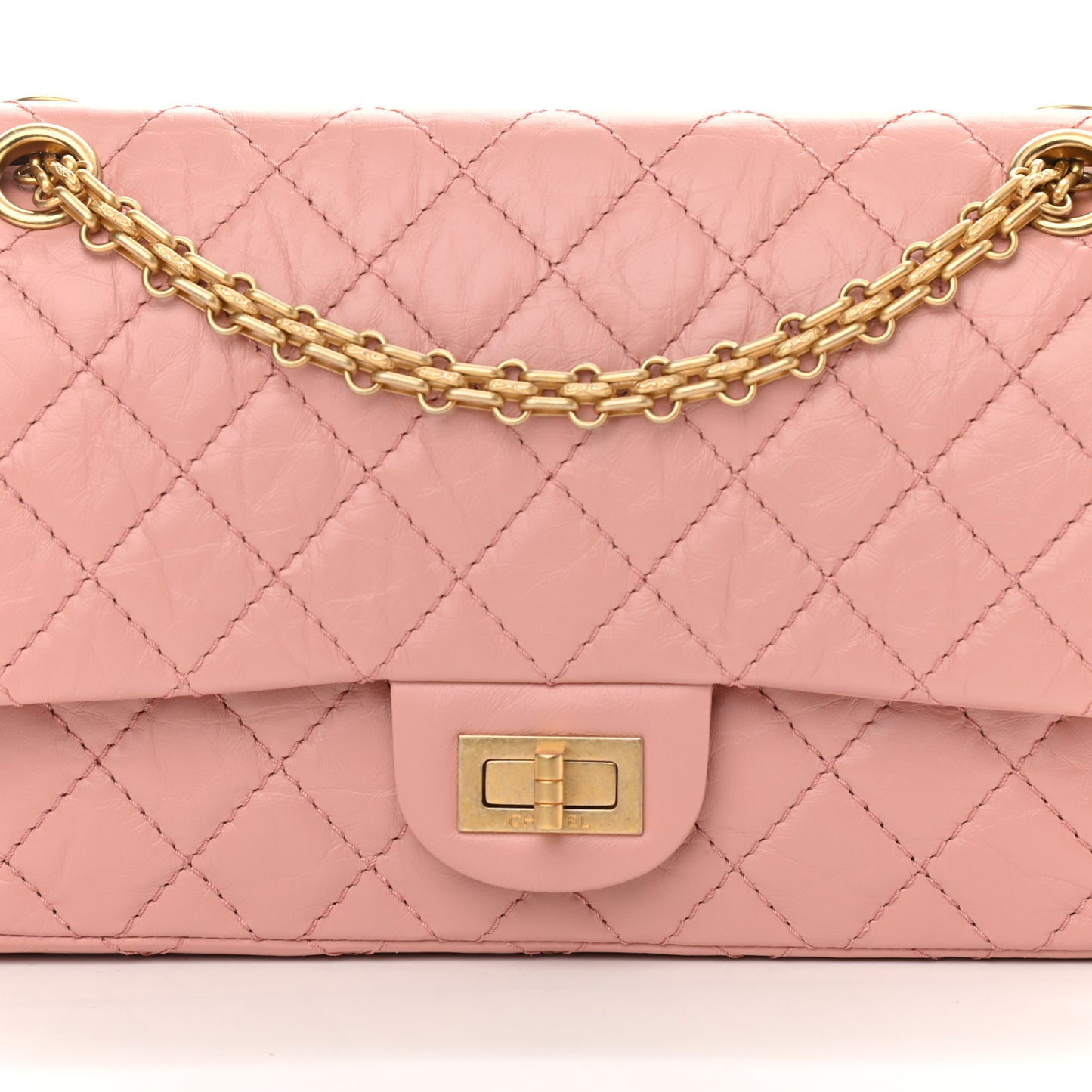 Aged Calfskin Quilted 2.55 Reissue 225 Flap Pink