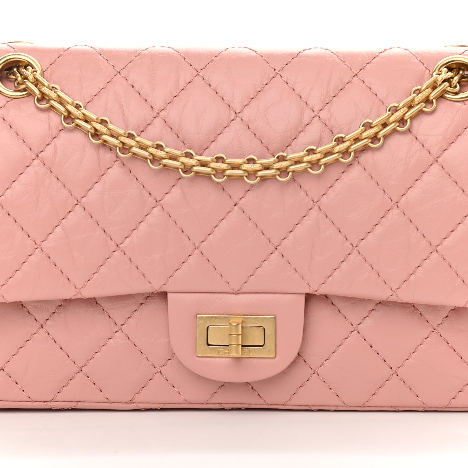 Chanel Aged Calfskin Quilted 2.55 Reissue 225 Flap Pink 8 of 11