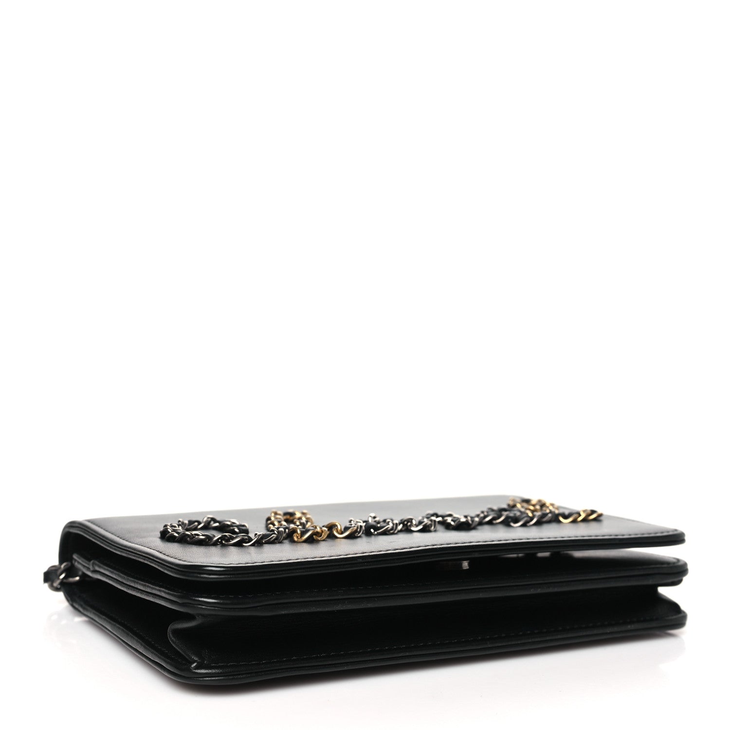 Chanel Calfskin Chain 20s Signe Wallet on Chain WOC Black 4 of 11