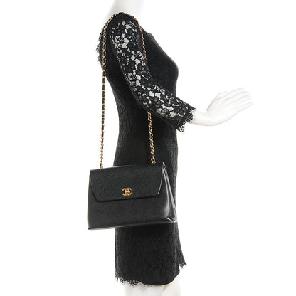 Chanel Caviar Flap Shoulder Bag Black 2 of 7